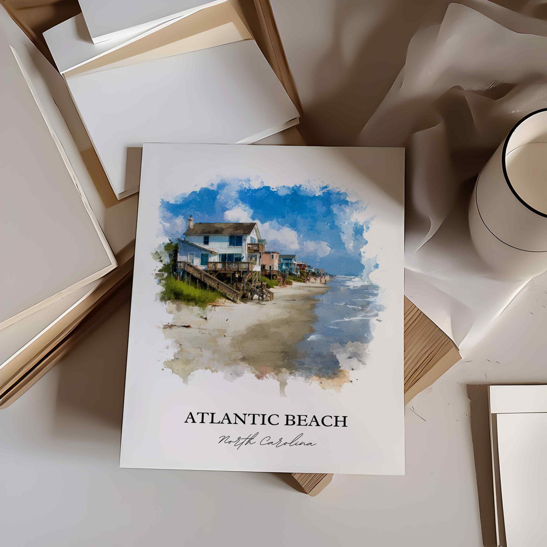 Atlantic Beach, NC – Watercolor Art Print