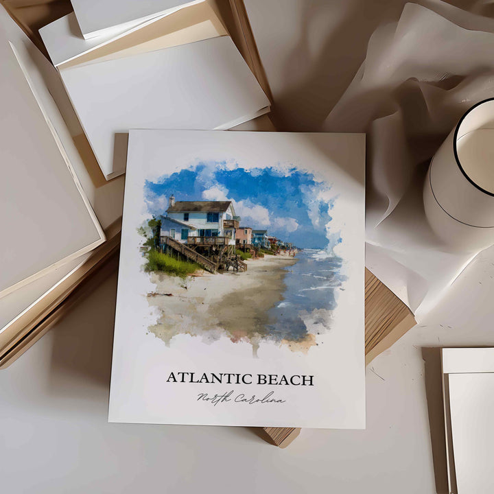 Atlantic Beach, NC – Watercolor Art Print