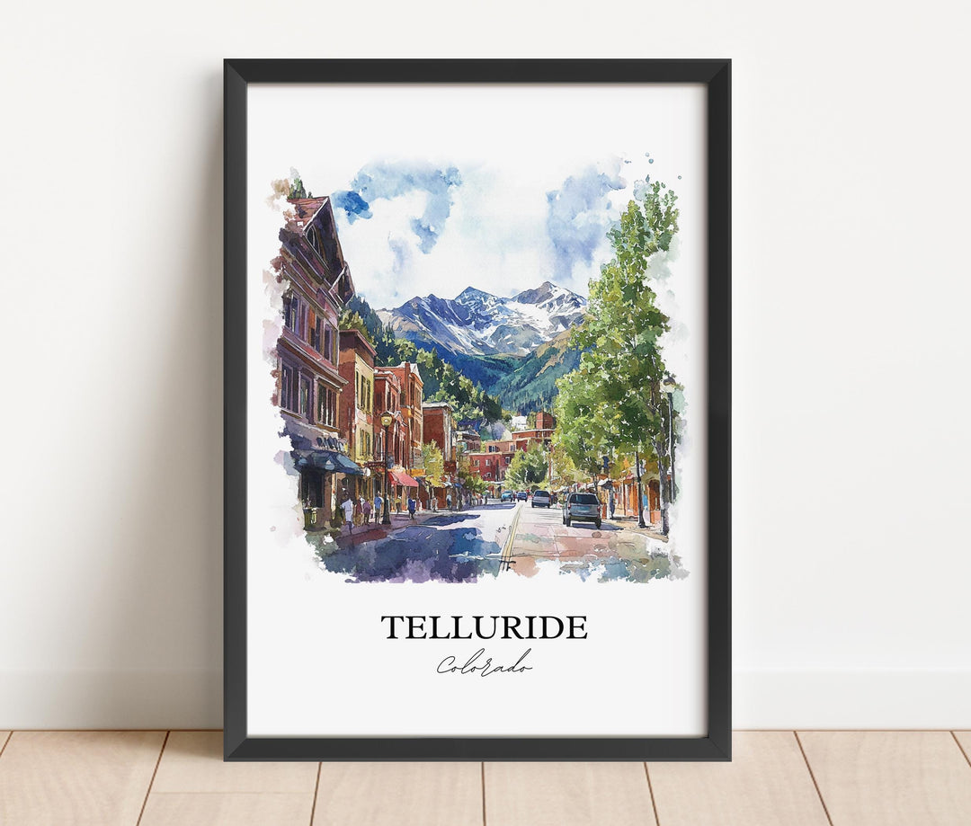 Telluride Wall Art, Telluride CO Print, Colorado Ski Art, Telluride Colorado Gift, Travel Print, Travel Poster, Housewarming Gift
