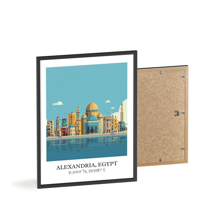 Alexandria Egypt Art, Alexandria Retro Travel Art, Alexandria Home Decor, Egypt Gift, Egypt Travel Art, Travel Prints, Housewarming Gift
