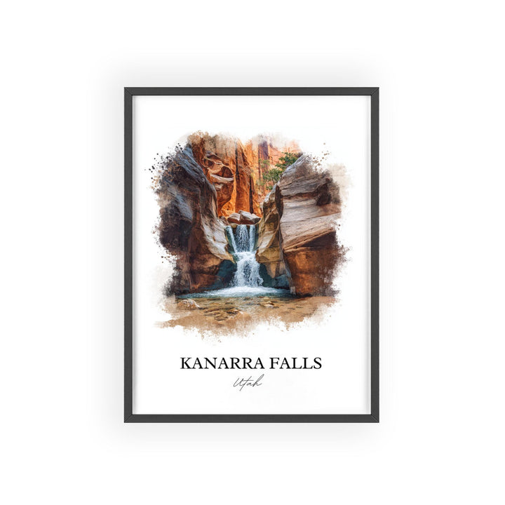 Kanarra Falls Wall Art, Kanarra Falls Print, Utah Watercolor Art, Kanarra Falls Gift, Travel Print, Travel Poster, Housewarming Gift