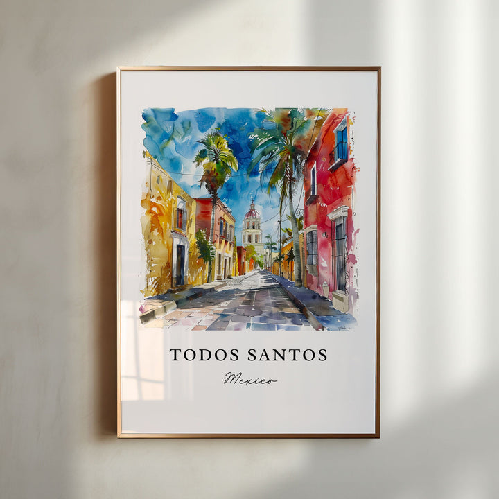 Todos Santos Art, Baja California MX Print, Todos Santos Mexico Watercolor, Baja California Gift, Travel Print, Baja Cali Housewarming Gift