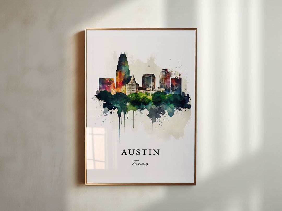 Austin Skyline Wall Art - Texas Print