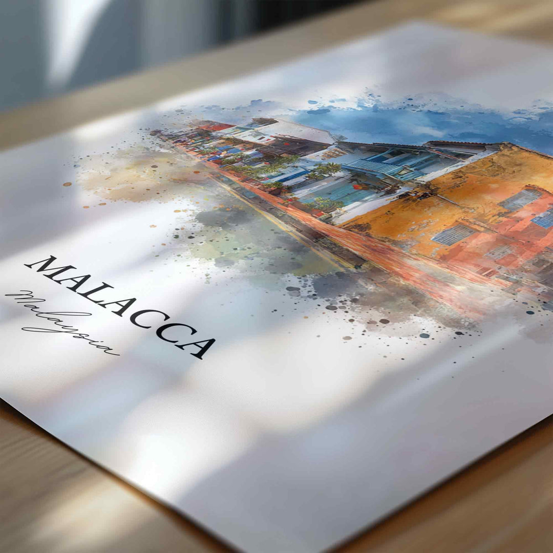 Malacca, Malaysia – Watercolor Art Print