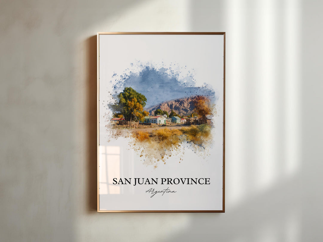 San Juan Argentina Wall Art, Argentina Print, Argentina Watercolor, San Juan Province Gift, Travel Print, Travel Poster, Housewarming Gift
