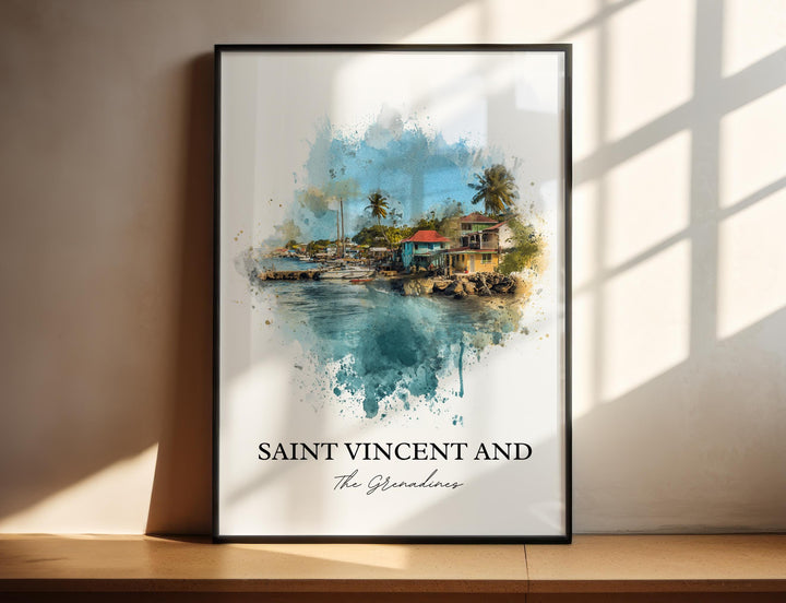 Saint Vincent and the Grenadines Art, Caribbean Print, Saint Vincent Art, Saint Vincent Gift, Travel Print, Travel Poster, Housewarming Gift