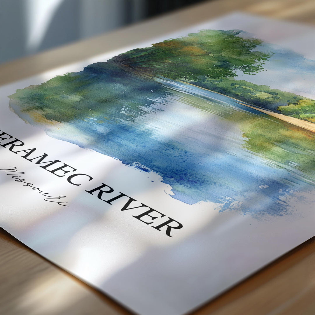 Meramec River Wall Art, Ozarks Print, Missouri Watercolor Art, Meramec River Gift, Travel Print, Travel Poster, Housewarming Gift