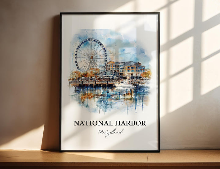 National Harbor, Maryland – Watercolor Art Print