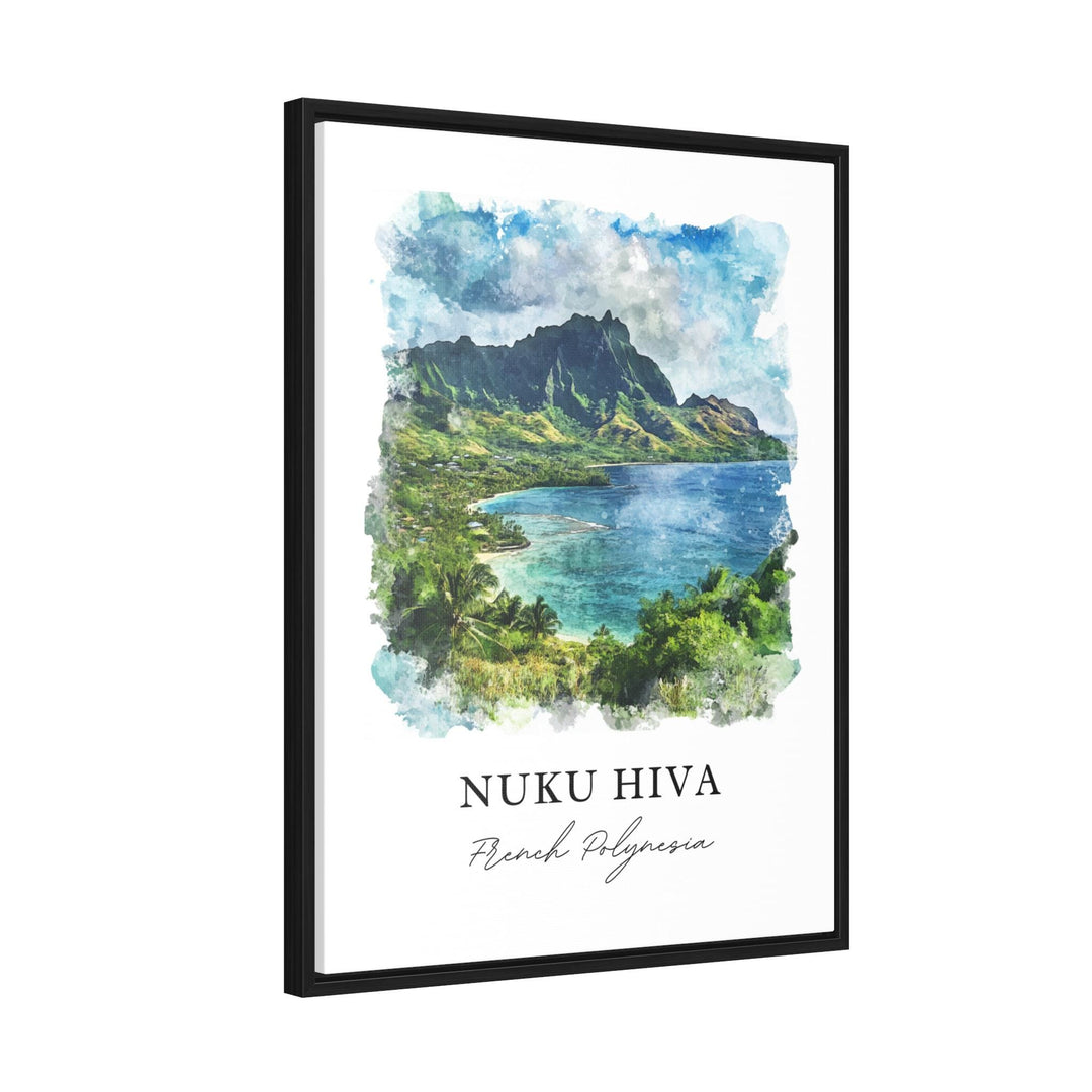Nuku Hiva Wall Art, Nuku Hiva Print, Nuku Hiva Watercolor Art, French Polynesia Gift, Travel Print, Travel Poster, Housewarming Gift