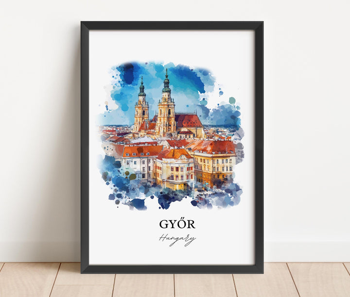 Gyor, Hungary – Watercolor Art Print