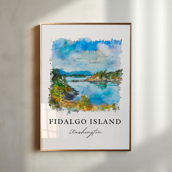 Fidalgo Island Art, Fidalgo Island Print, Skagit County Watercolor, Fidalgo WA Gift,