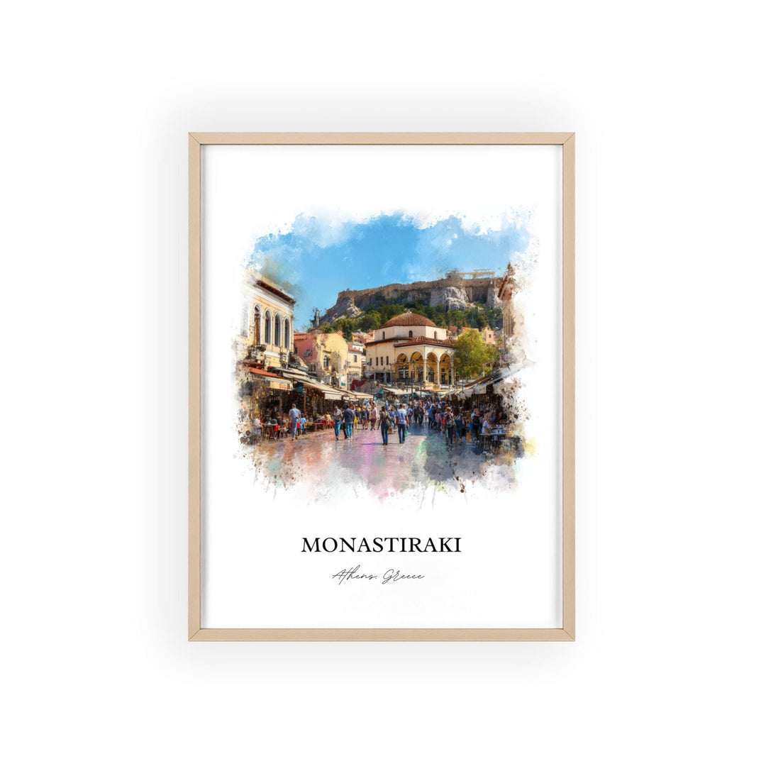 Monastiraki, Greece – Watercolor Art Print