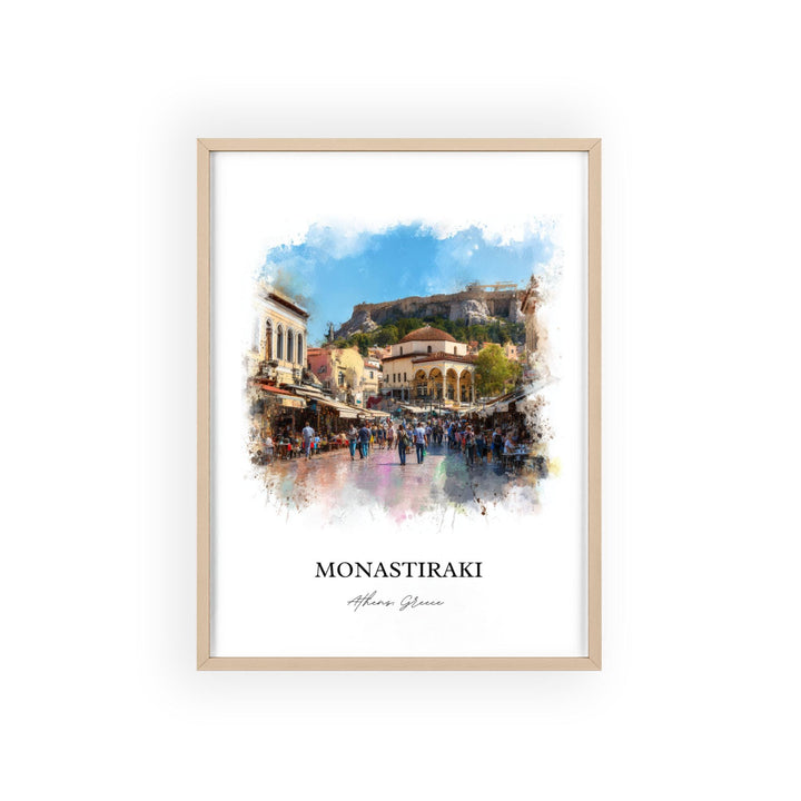 Monastiraki, Greece – Watercolor Art Print