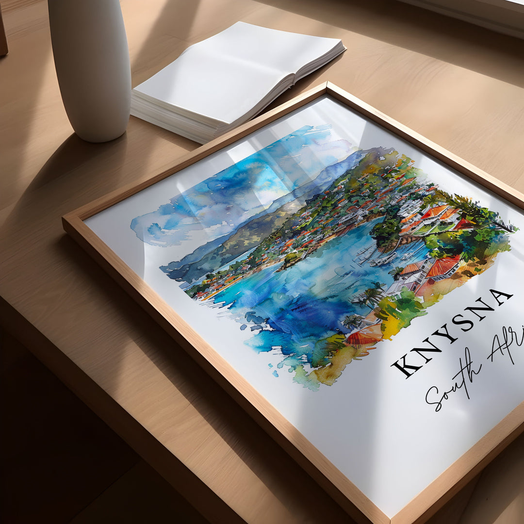 Knysna South Africa Art, Garden Route SA Print, Knysna Watercolor Art, Knysna Gift, Travel Poster, Housewarming Gift