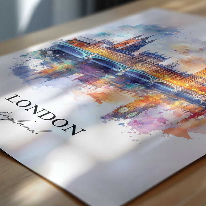 London England Wall Art, Big Ben Print, London Watercolor Art, London England Gift, Travel Print, Travel Poster, Housewarming Gift