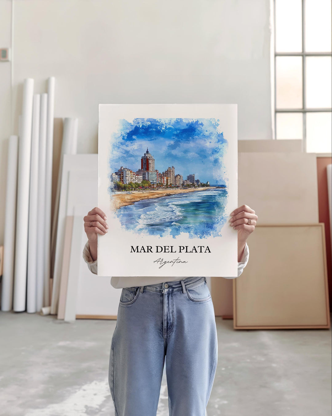 Mar del Plata Wall Art, Mar del Plata Print, Argentina Watercolor Art, Mar del Plata Gift, Travel Print, Travel Poster, Housewarming Gift