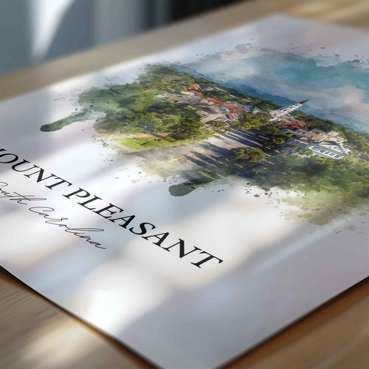 Mount Pleasant, South Carolina – Watercolor Art Print