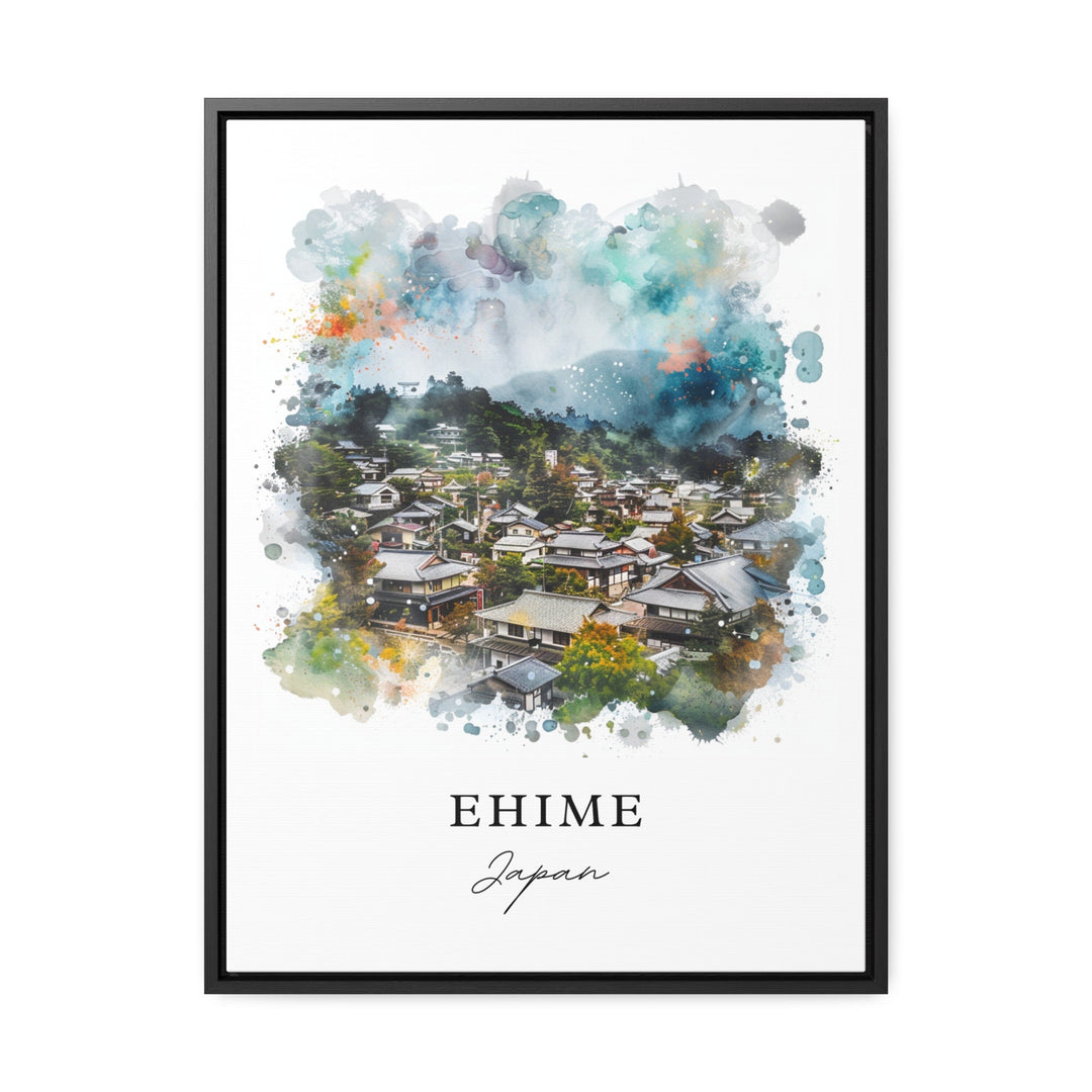 Ehime Wall Art, Ehime Japan Print, Shikoku Island Watercolor, Shikoku Island Japan Gift,