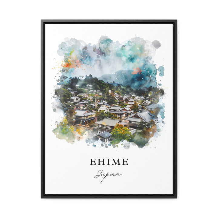 Ehime Wall Art, Ehime Japan Print, Shikoku Island Watercolor, Shikoku Island Japan Gift,