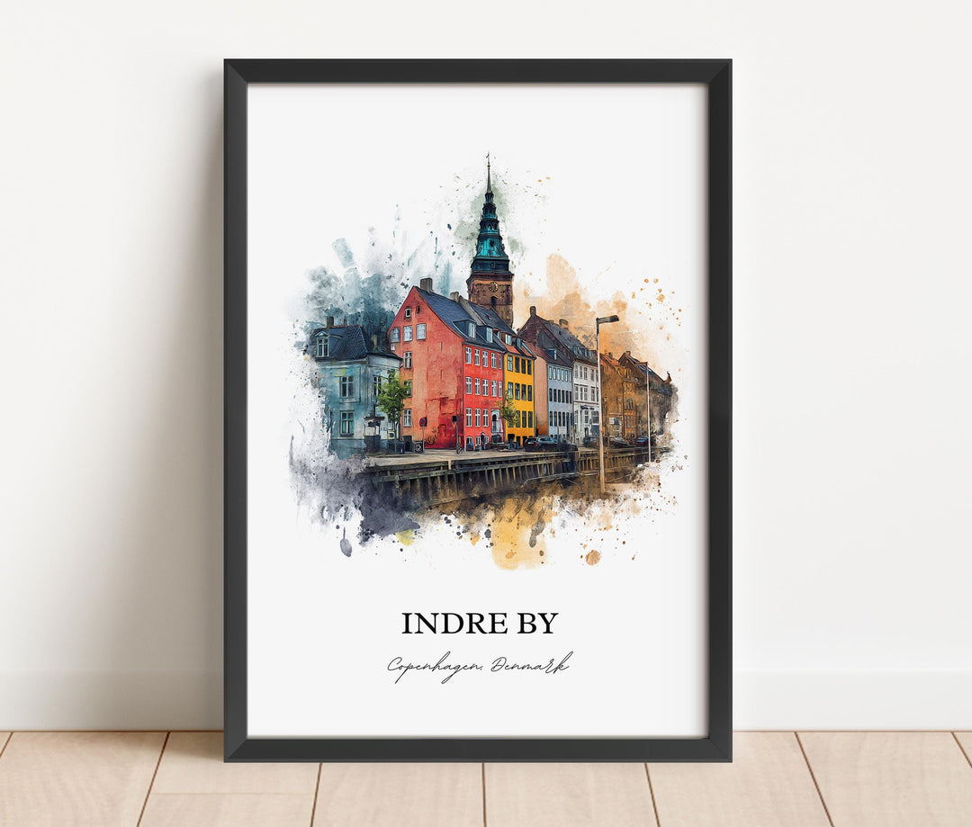 Indre By, Denmark – Watercolor Art Print