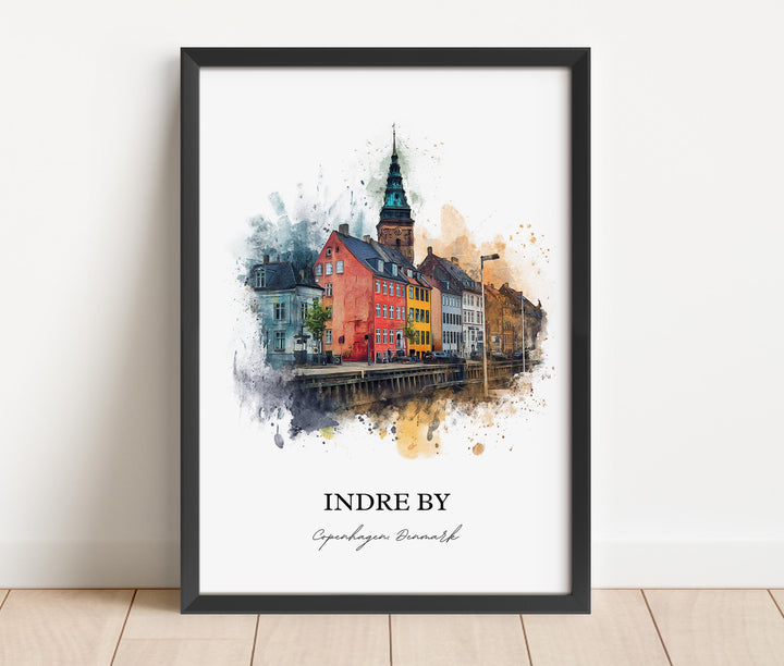 Indre By, Denmark – Watercolor Art Print