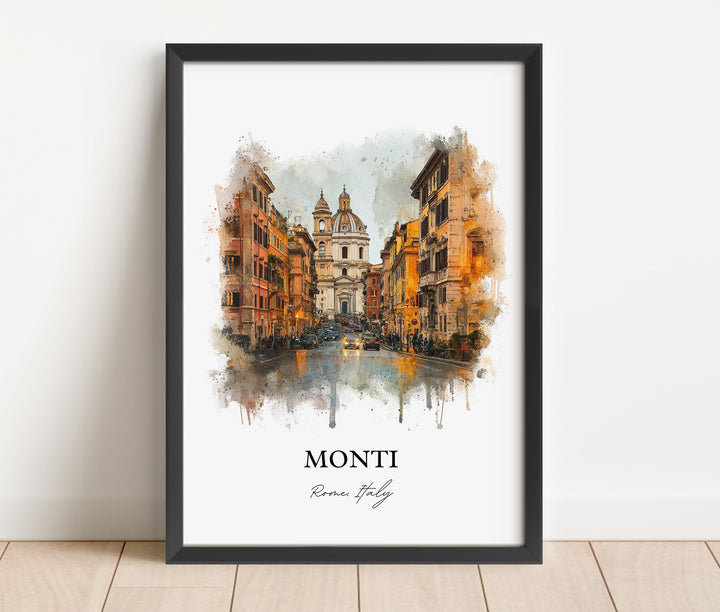 Monti Rome, Italy – Watercolor Art Print