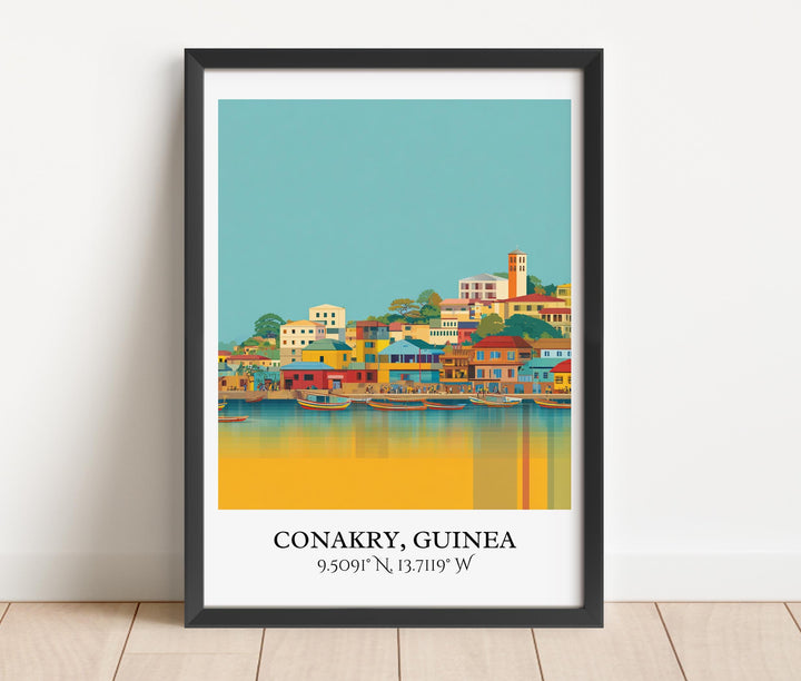 Conakry Wall Art, Conakry Guinea Print, Guinea Watercolor Art, Guinea Gift, Guinea Africa Travel Print, Travel Poster, Housewarming Gift