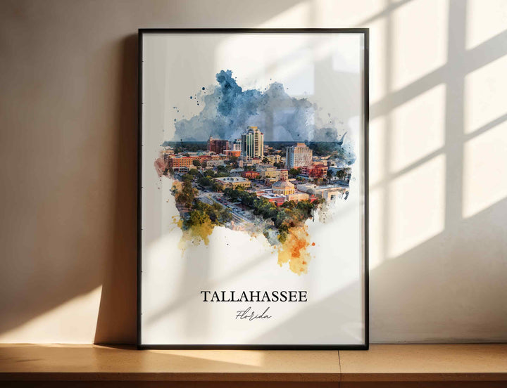 Tallahassee, Florida – Watercolor Art Print