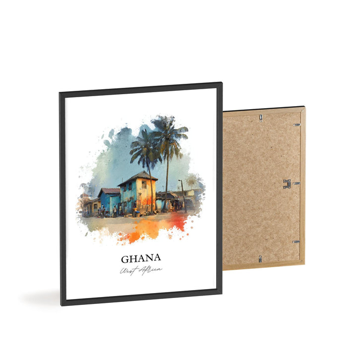 Ghana Wall Art, Ghana Print, Ghana Watercolor Art, Ghana Gift, Travel Print, Travel Poster, Housewarming Gift