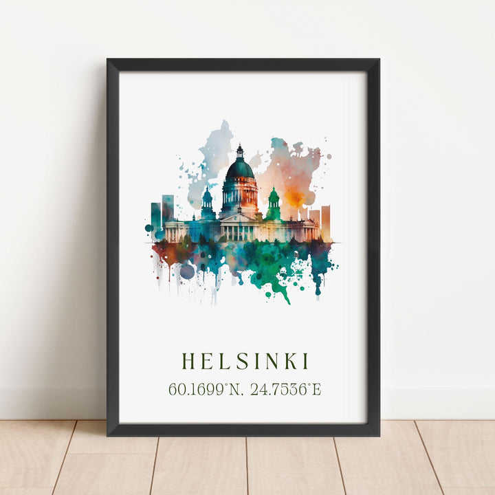 Helsinki Finland wall art - Finland, Helsinki poster, Helsinki Wedding gift, Helsinki Birthday present, Custom Text, Personalised Gift