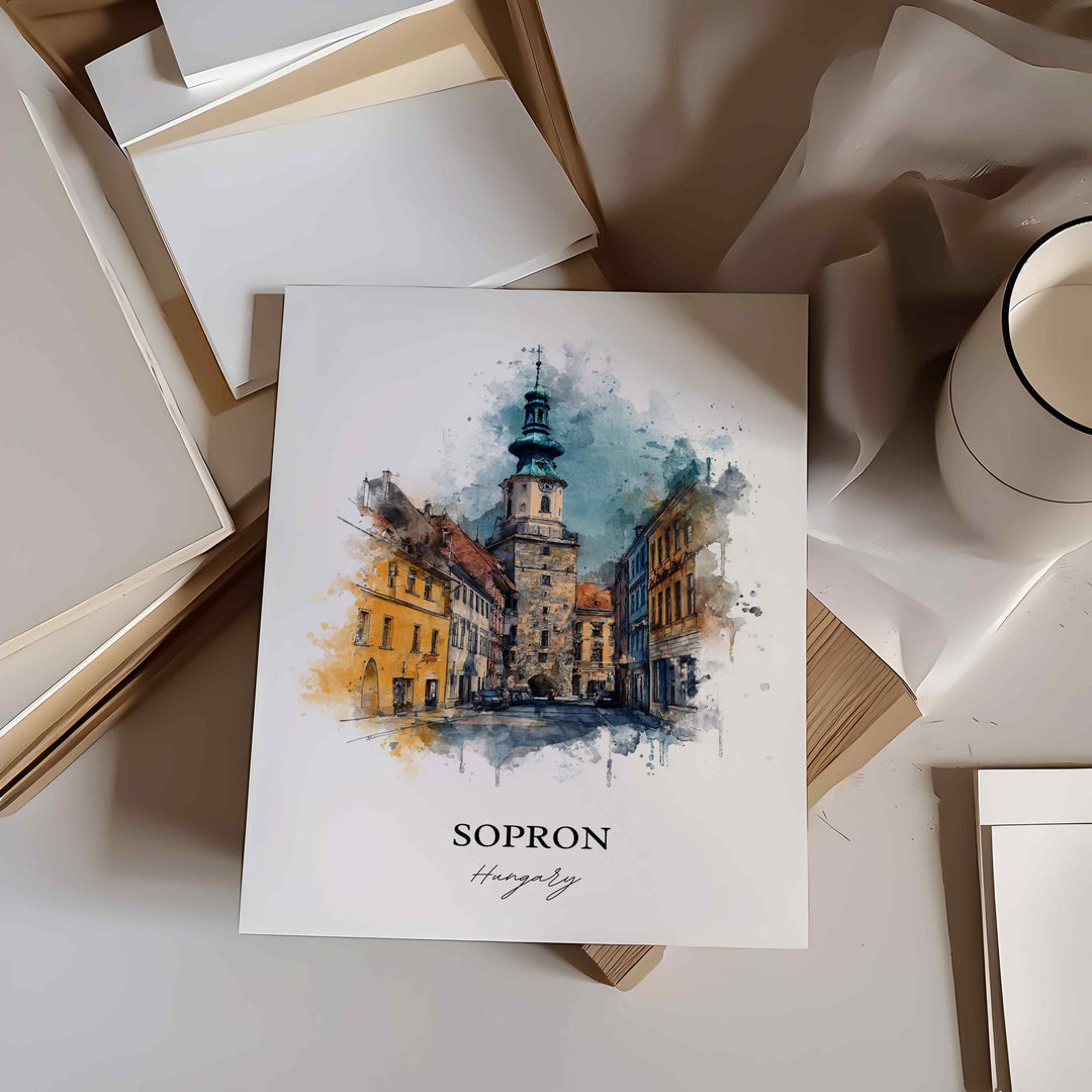 Sopron, Hungary – Watercolor Art Print