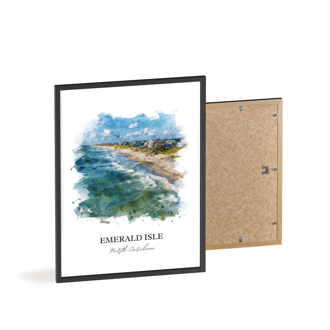 Emerald Isle, North Carolina – Watercolor Art Print