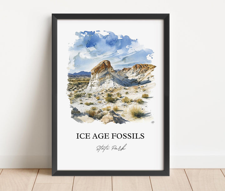 Ice Age Fossils Park Art, Las Vegas Print, Nevada Artwork, Ice Age Fossils State Park Gift, Travel Print, Travel Poster, Housewarming Gift