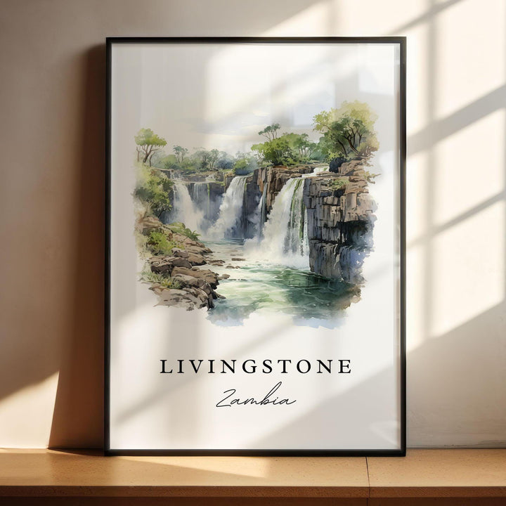 Livingstone Zambia wall art - Zambia, Livingstone poster, Livingstone Wedding gift, Birthday present, Custom Text, Personalized Gift