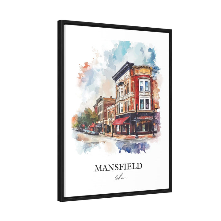 Mansfield OH Wall Art, Richland County Print, Ohio Watercolor Art, Mansfield Ohio Gift, Travel Print, Travel Poster, Housewarming Gift