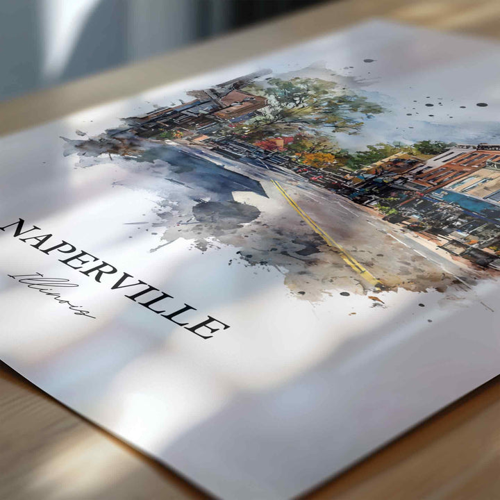 Naperville, Illinois – Watercolor Art Print