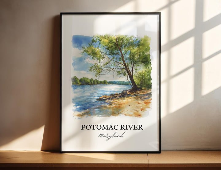 Potomac River Wall Art, Potomac MD Print, Maryland Watercolor Art, Potomac River Gift, Travel Print, Travel Poster, Housewarming Gift