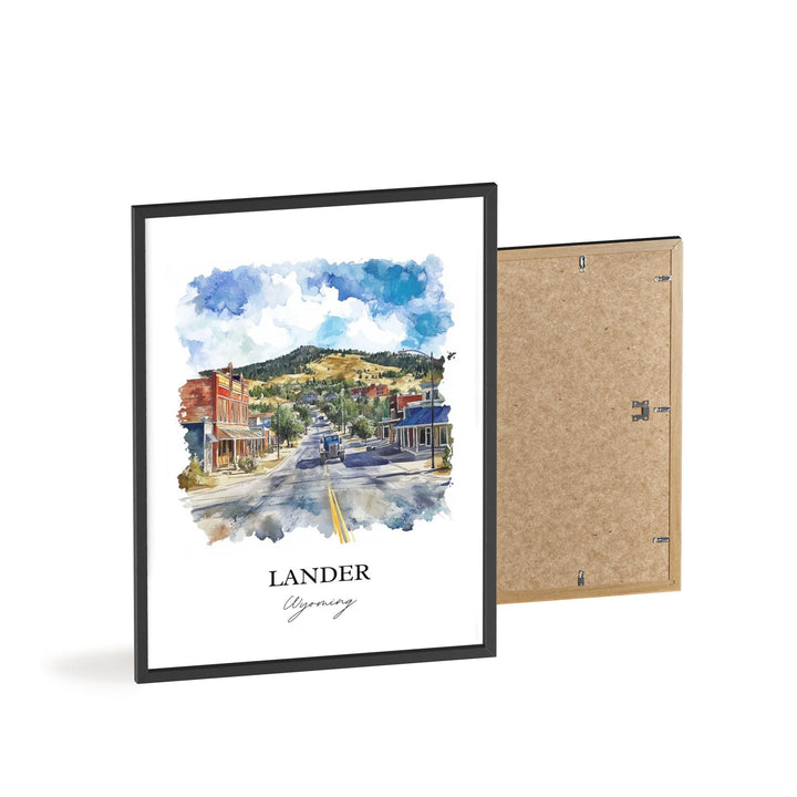 Lander WY Wall Art, Lander Wyoming Print, Wyoming Watercolor Art, Fremont County WY Gift, Travel Print, Travel Poster, Housewarming Gift