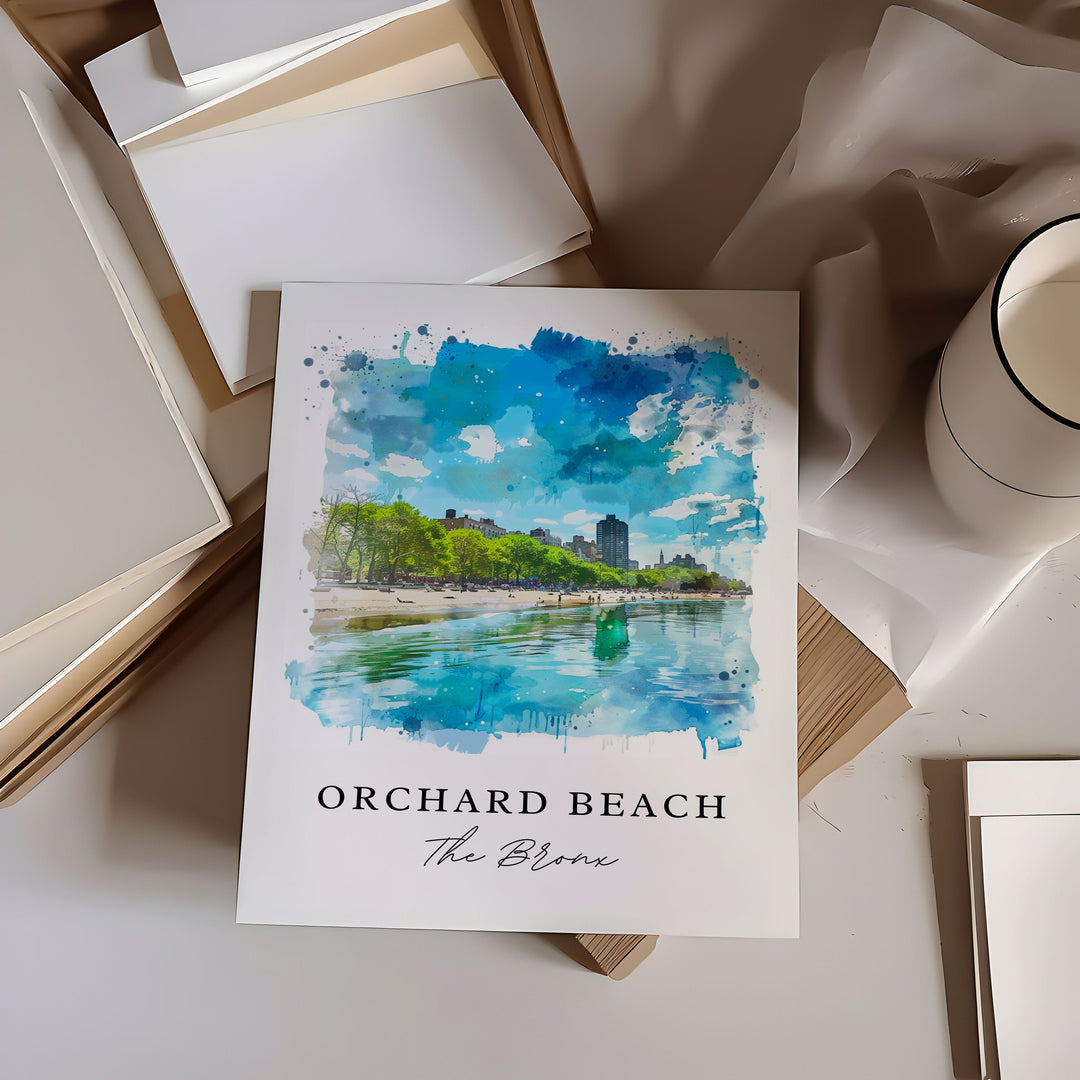 Orchard Beach NYC Art, The Bronx Print, Orchard Beach NY Wall Art, Bronx Gift, Travel Print, Travel Poster, Travel Gift, Housewarming Gift