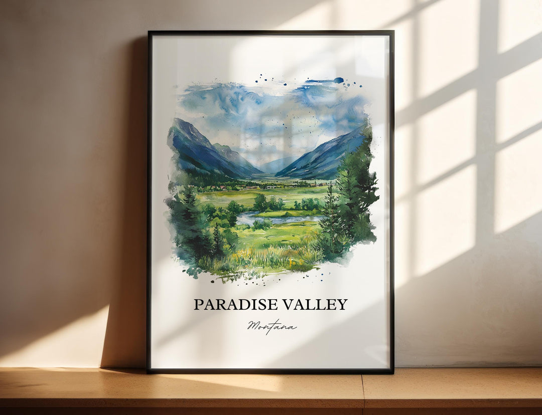 Paradise Valley MT Art, Yellowstone River Print, Montana Artwork, Paradise Valley Gift, Travel Print, Travel Poster, Housewarming Gift