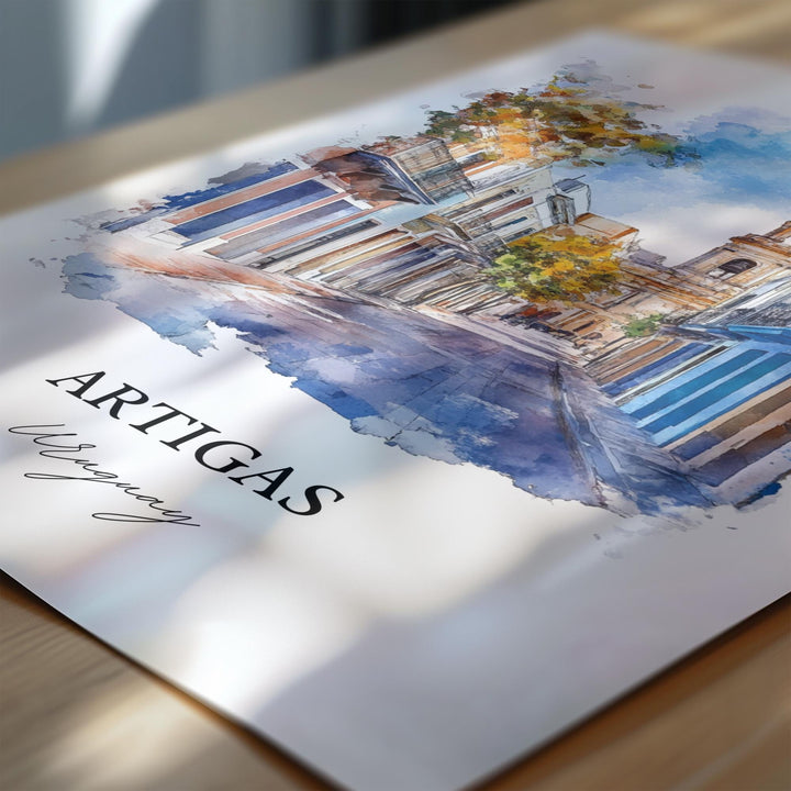 Artigas Uruguay Wall Art, Uruguay Print, Uruguay Watercolor Art, Artigas Gift, Travel Print, Travel Poster, Housewarming Gift