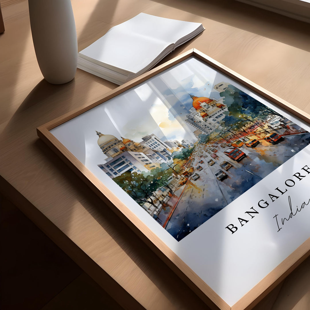 Bangalore India wall art - India, Bangalore poster, Bangalore Wedding gift, Bangalore Birthday present, Custom Text, Personalised Gift