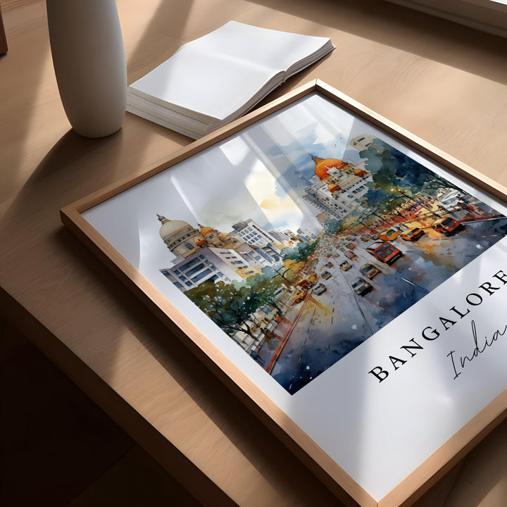 Bangalore India wall art - India, Bangalore poster, Bangalore Wedding gift, Bangalore Birthday present, Custom Text, Personalised Gift