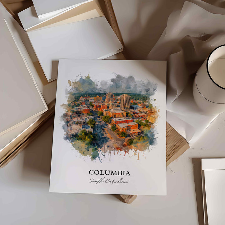 Columbia, South Carolina – Watercolor Art Print