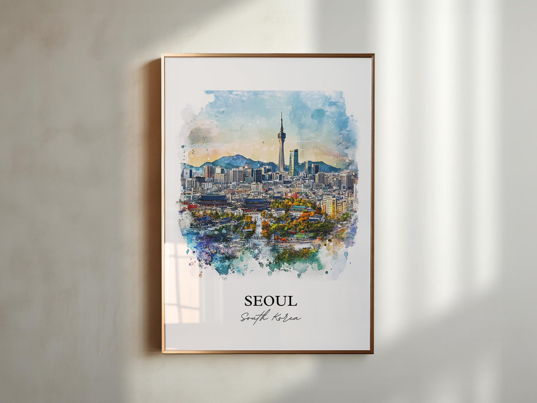 Seoul, South Korea – Watercolor Art Print