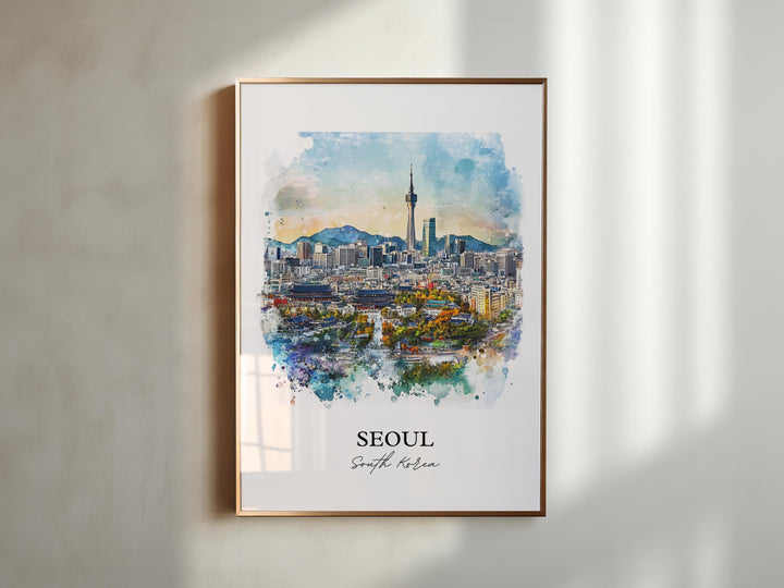 Seoul, South Korea – Watercolor Art Print