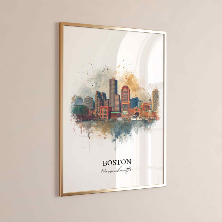 Boston, Massachusetts, USA – Watercolor Art Print