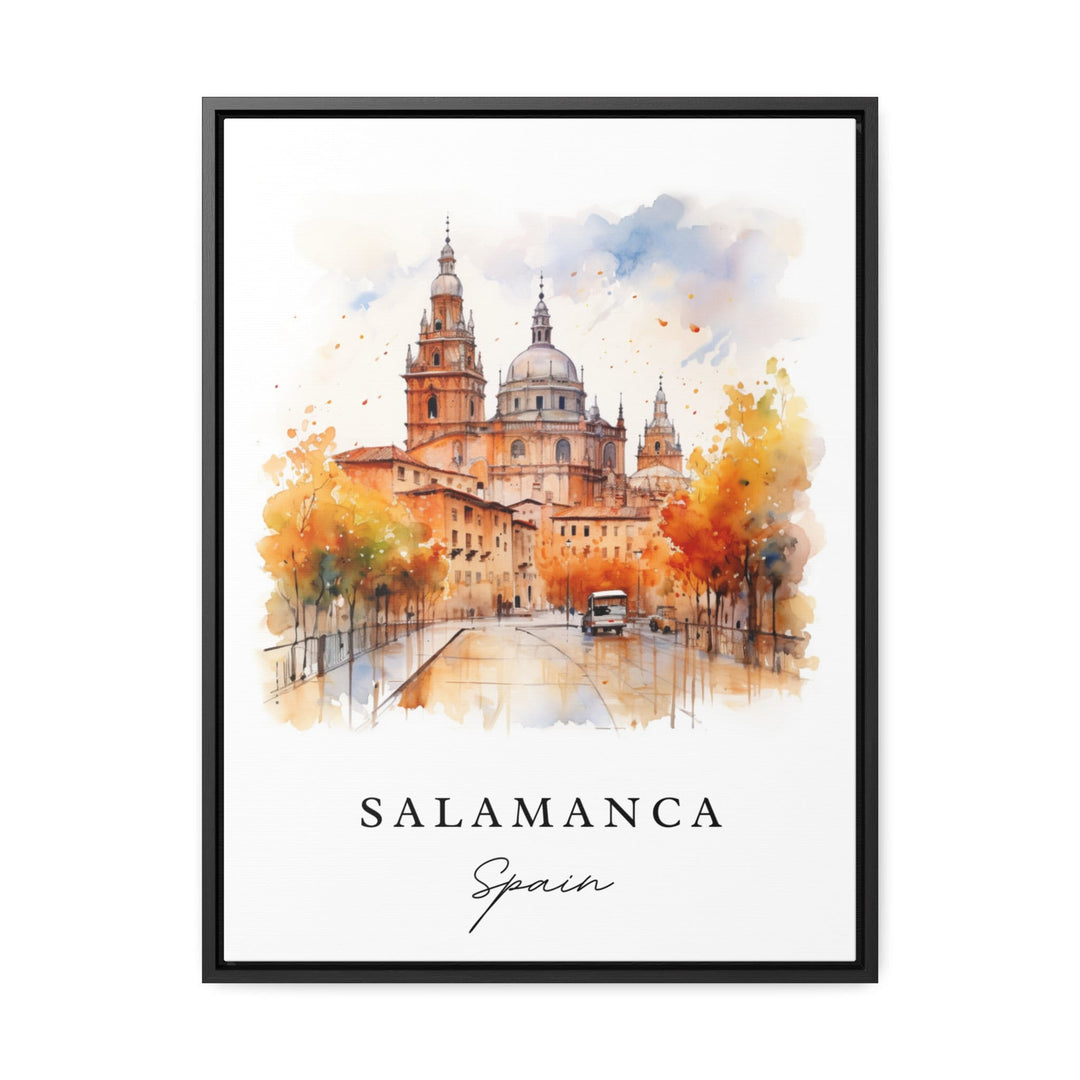 Salamanca traditional travel art - Spain, Salamanca poster, Wedding gift, Birthday present, Custom Text, Personalized Gift