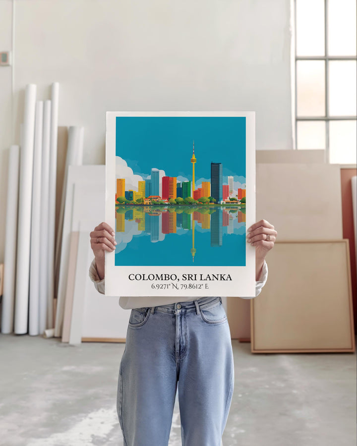 Colombo Sri Lanka Art, Sri Lanka Retro Travel Art, Sri Lanka Home Decor, Sri Lanka Gift, Colombo Art, Travel Prints, Housewarming Gift
