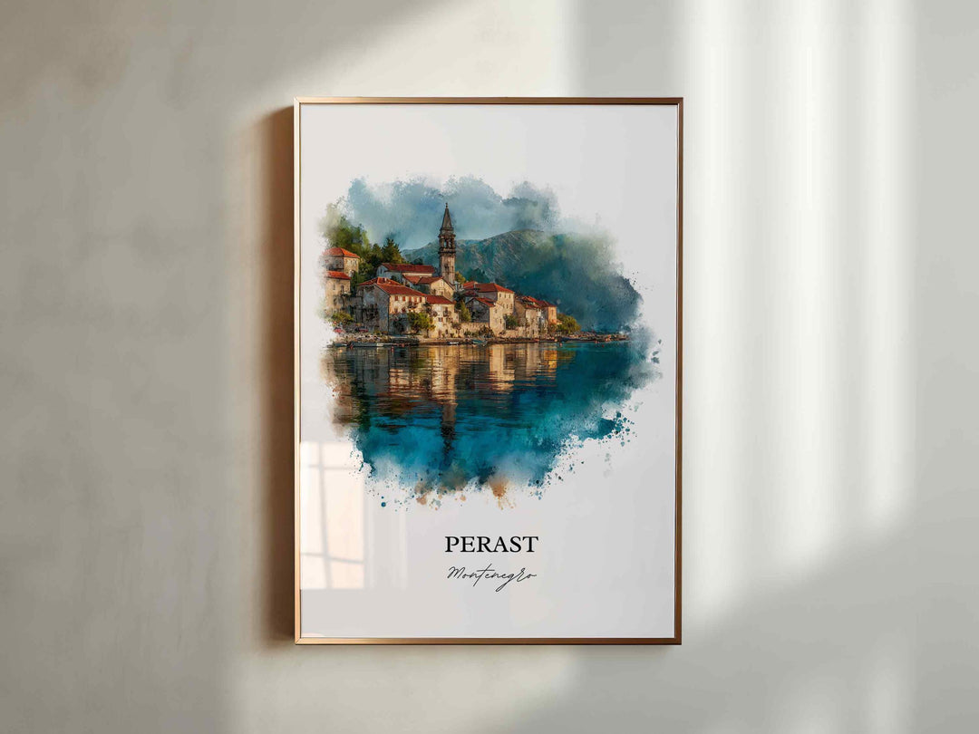 Perast, Montenegro – Watercolor Art Print